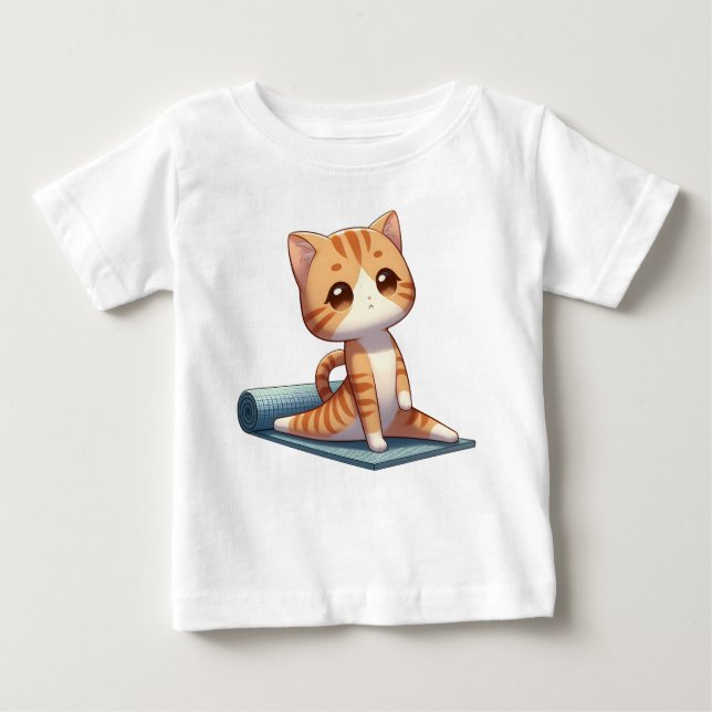 Camiseta De Bebé Cute Chibi Gato de yoga (Anverso)