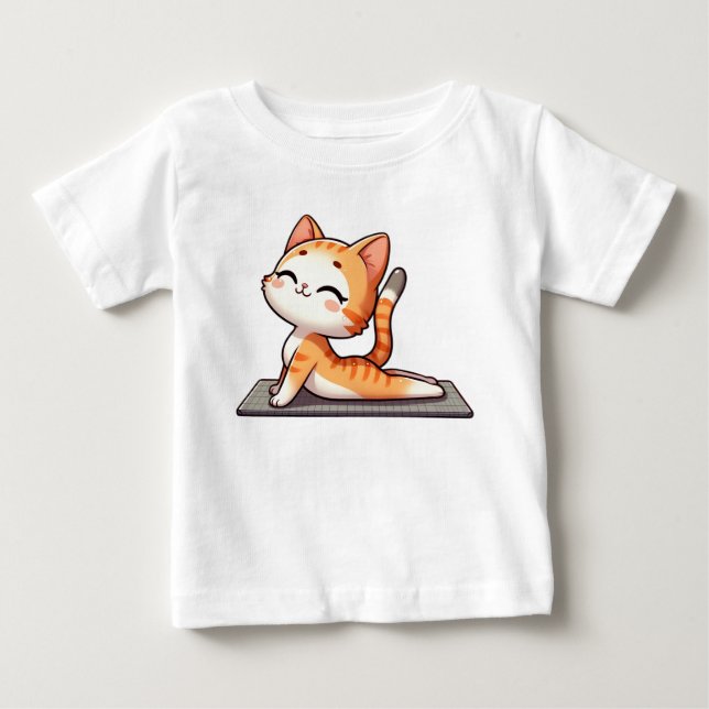 Camiseta De Bebé Cute Chibi Gato de yoga (Anverso)