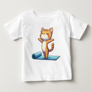 Camiseta De Bebé Cute Chibi Gato de yoga