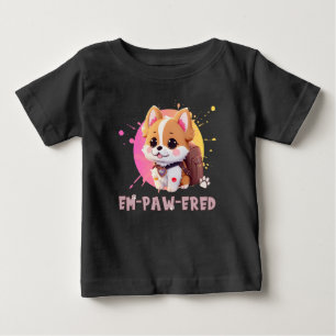 Camiseta De Bebé Cute Chibi Kawaii Corgi Nombre año escolar atrás