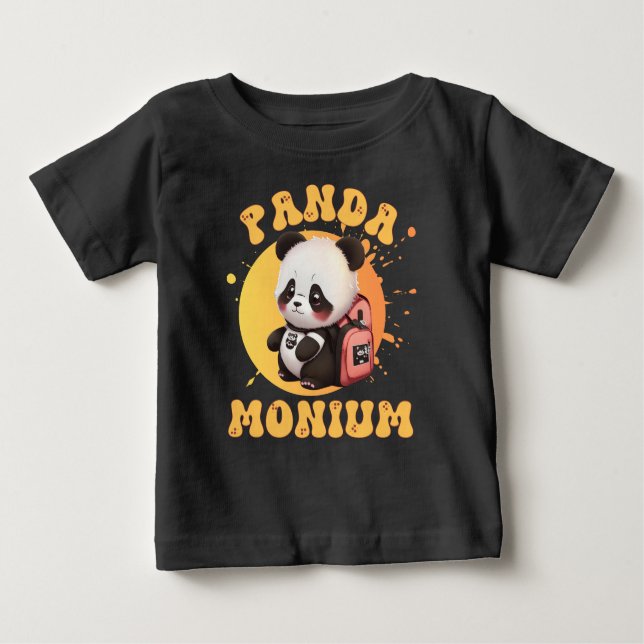 Camiseta De Bebé Cute Chibi Kawaii Panda Nombre año escolar atrás (Anverso)