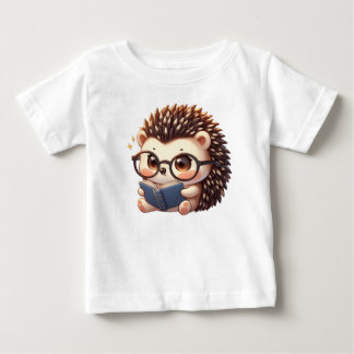 Camiseta De Bebé Cute Chibi Leyendo Hedgehog