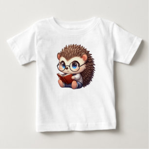 Camiseta De Bebé Cute Chibi Leyendo Hedgehog