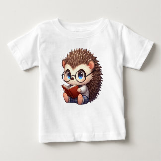 Camiseta De Bebé Cute Chibi Leyendo Hedgehog