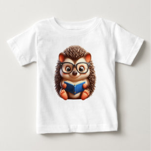 Camiseta De Bebé Cute Chibi Leyendo Hedgehog