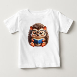 Camiseta De Bebé Cute Chibi Leyendo Hedgehog