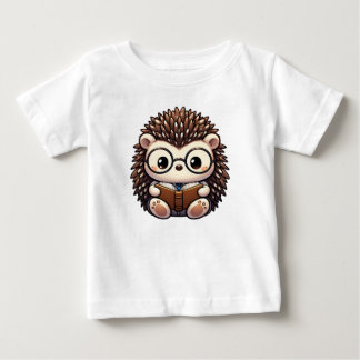 Camiseta De Bebé Cute Chibi Leyendo Hedgehog