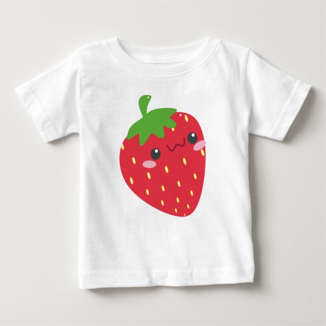 Camiseta De Bebé Cute Chibi Strawberry (Anverso)