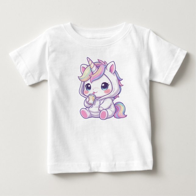 Camiseta De Bebé Cute chibi unicorn t-shirt (Anverso)