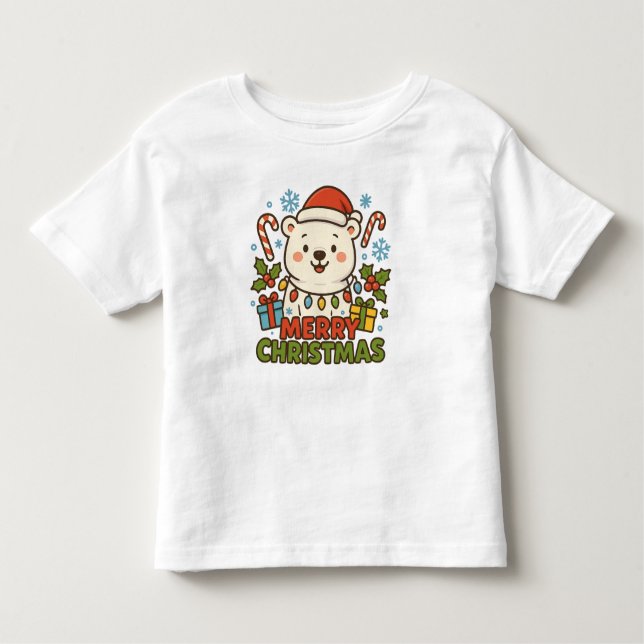 Camiseta De Bebé Cute Christmas Bear Illustration (Anverso)