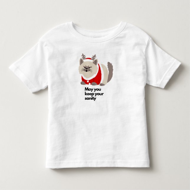 Camiseta De Bebé Cute Christmas Cat Toddler T-Shirt Holiday Gift  (Anverso)