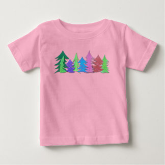 Camiseta De Bebé Cute Christmas Forest Colorful