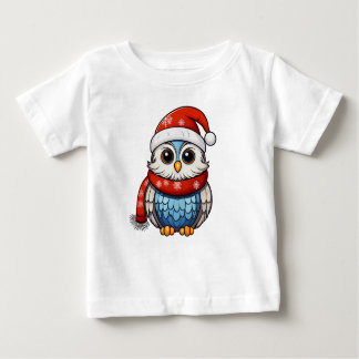 Camiseta De Bebé Cute Christmas Owl – Festive Kids T-Shirt Design