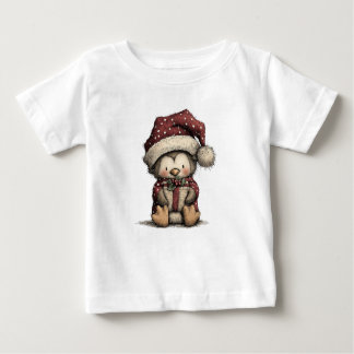 Camiseta De Bebé Cute Christmas Penguin Art