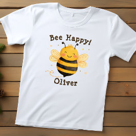Camiseta De Bebé Cute Chubby Bumblebee "Bee Happy"