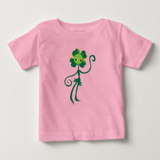 Camiseta De Bebé Cute Clover Flower Girl Organic Baby Bodysuit (Anverso)