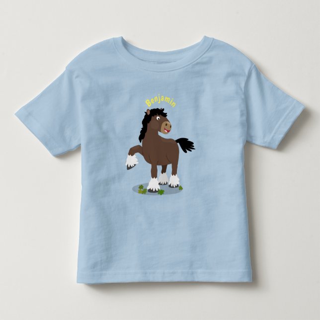 Camiseta De Bebé Cute Clydesdale personalizado de caballo ilustraci (Anverso)