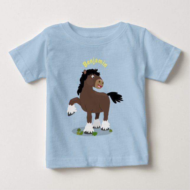 Camiseta De Bebé Cute Clydesdale personalizado de caballo ilustraci (Anverso)