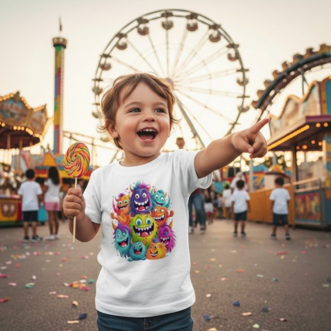 Camiseta De Bebé Cute Colorful Monster Squad Baby Shirt (Subido por el creador)