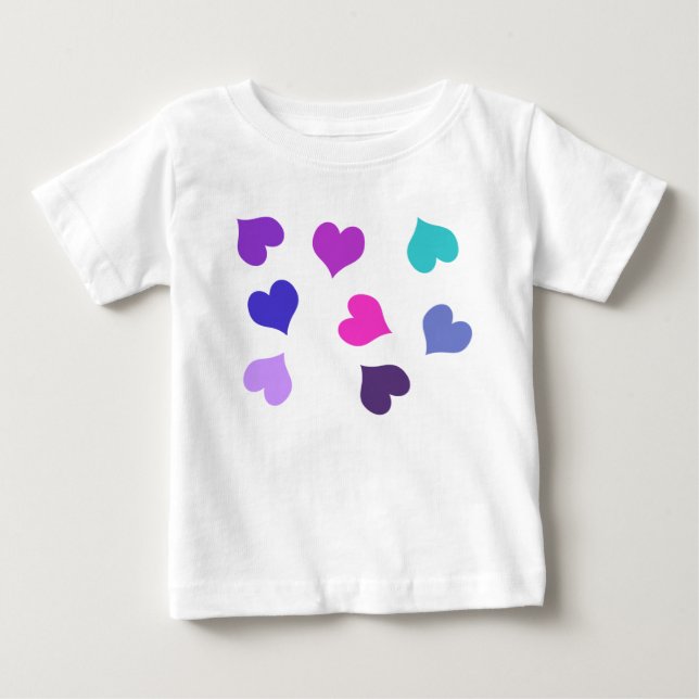 Camiseta De Bebé Cute colurful hearts (Anverso)