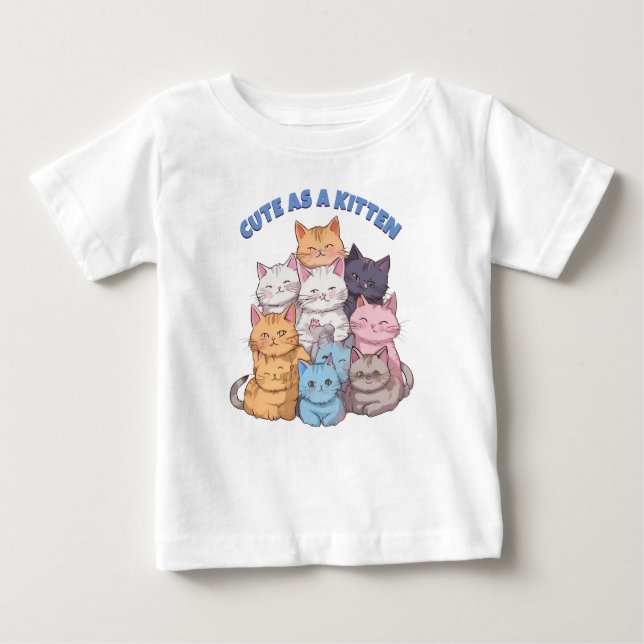 Camiseta De Bebé Cute como un gatito con una yegua gitana (Anverso)