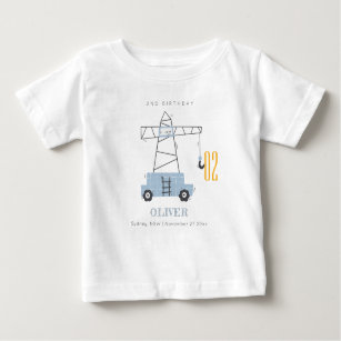 Camiseta De Bebé Cute Construction Crane Any Age Birday