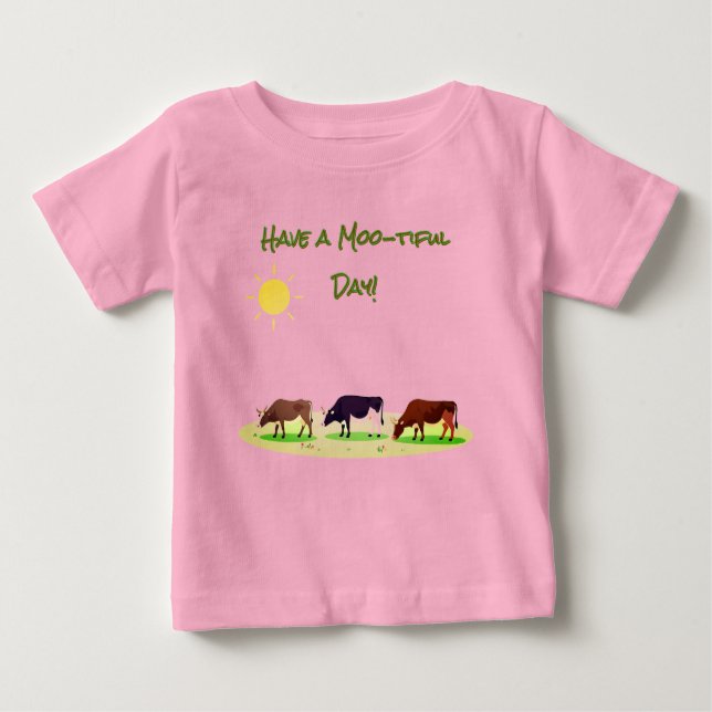 Camiseta De Bebé Cute Cow Farm Baby T-Shirt (Anverso)