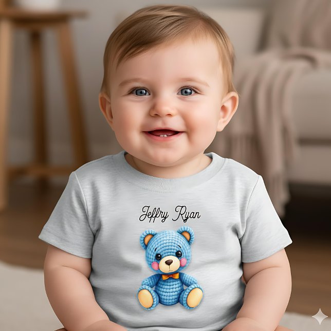 Camiseta De Bebé Cute Crochet Bear Personalized  (Subido por el creador)