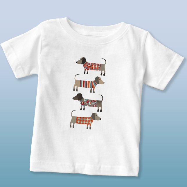 Camiseta De Bebé Cute Dachshund Wiener Sausage Dog (Fun Dachshund Wiener Sausage Dog t-shirt)