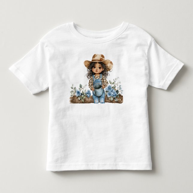 Camiseta De Bebé Cute Denim Cowgirl 3 (Anverso)