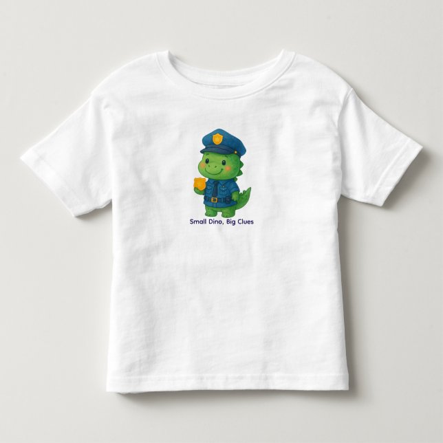 Camiseta De Bebé Cute Detective Dinosaur – Trabajos de Dino (Anverso)