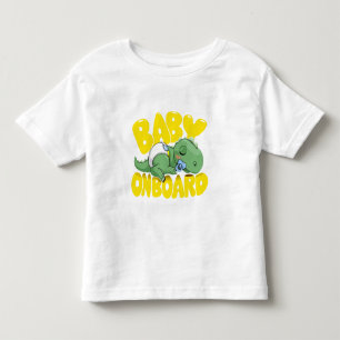 Camiseta De Bebé Cute Dinosaur Baby On Board Calcomanía para Auto  
