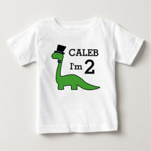 Camiseta De Bebé Cute Dinosaur Boy Nacimiento Personalizar Tengo 2