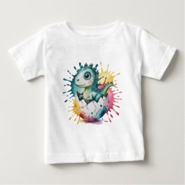 Camiseta De Bebé Cute Dinosaur con salpicaduras de acuarela Baby Sh