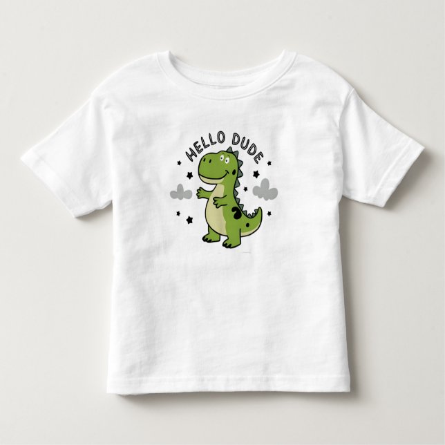 Camiseta De Bebé Cute Dinosaur for أطفال Kids | Hello Dude (Anverso)