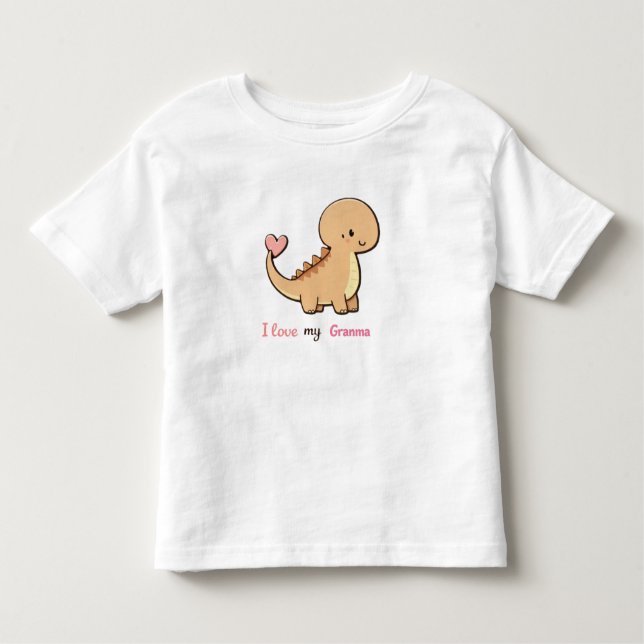 Camiseta De Bebé Cute Dinosaur I Love My Granma Toddler Shirt | Gra (Anverso)