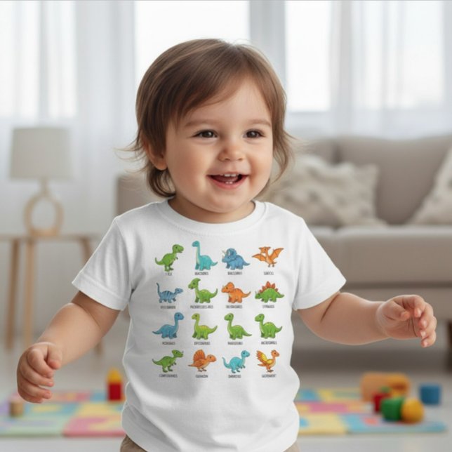 Camiseta De Bebé Cute Dinosaur Names Educational  (Subido por el creador)
