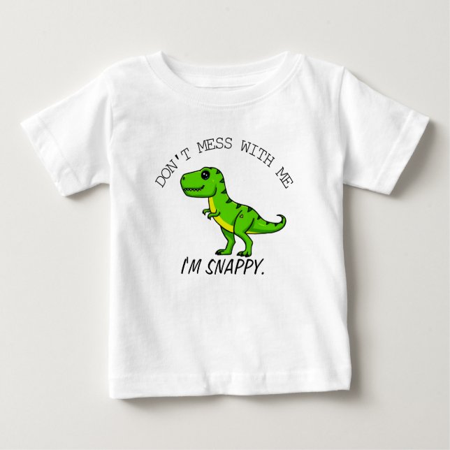 Camiseta De Bebé Cute Dinosaurio, soy un regalo para el niño. (Anverso)
