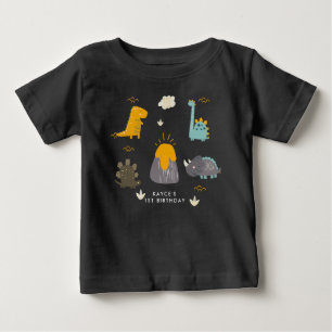 Camiseta De Bebé Cute Dinosaurs Cumpleaños de niño de un año Camise