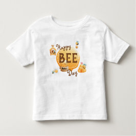 Camiseta De Bebé Cute Diversión Feliz Día de Abeja