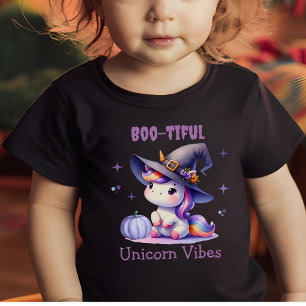 Camiseta De Bebé Cute divertido Halloween Unicornio Vibraciones Boo