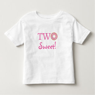 Camiseta De Bebé Cute dos dulces dos días de cumpleaños rosado donu