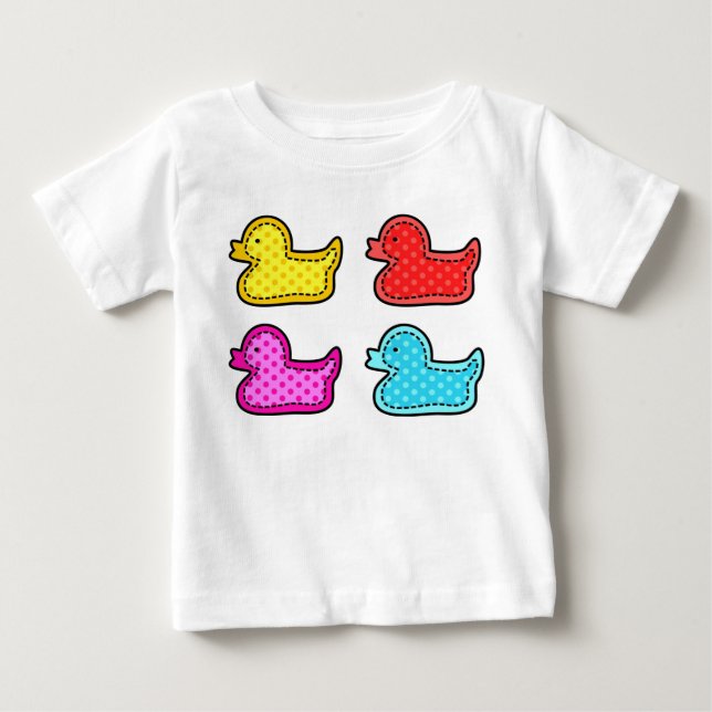 Camiseta De Bebé Cute Dotty Colorful Ducks (Anverso)