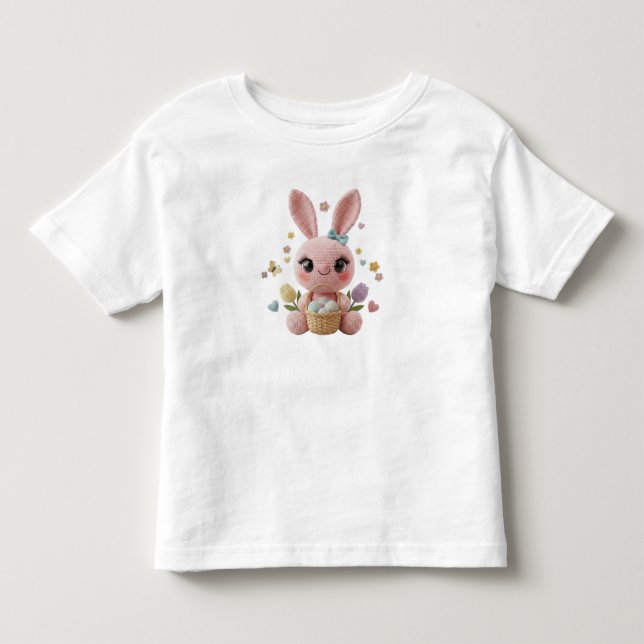 Camiseta De Bebé Cute Easter Bunny Crochet Style Pastel Spring Art (Anverso)