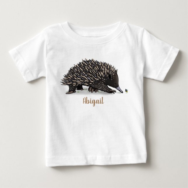 Camiseta De Bebé Cute echidna con ilustracion de personalizado de a (Anverso)