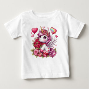 Camiseta De Bebé Cute El día de San Valentín unicorn