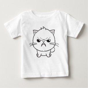 Camiseta De Bebé Cute el silbido de un gato enojado.