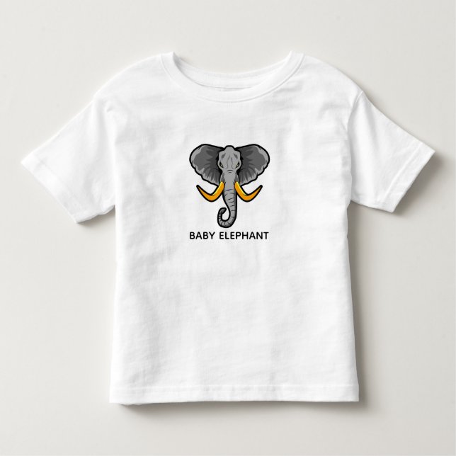 Camiseta De Bebé Cute Elephant Head Toddler T-Shirt Wild Animal  (Anverso)