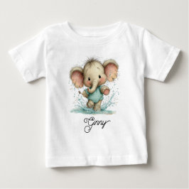 Camiseta De Bebé Cute Elephant Playing in Puddle