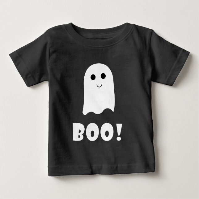 Camiseta De Bebé Cute fantasma Boo Feliz Halloween Hoodie (Anverso)